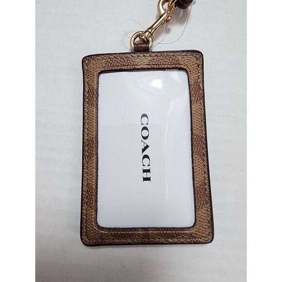 NWT Coach ID Lanyard in Signature Canvas – Tan/Brown CZ285 - Picture 3 of 3